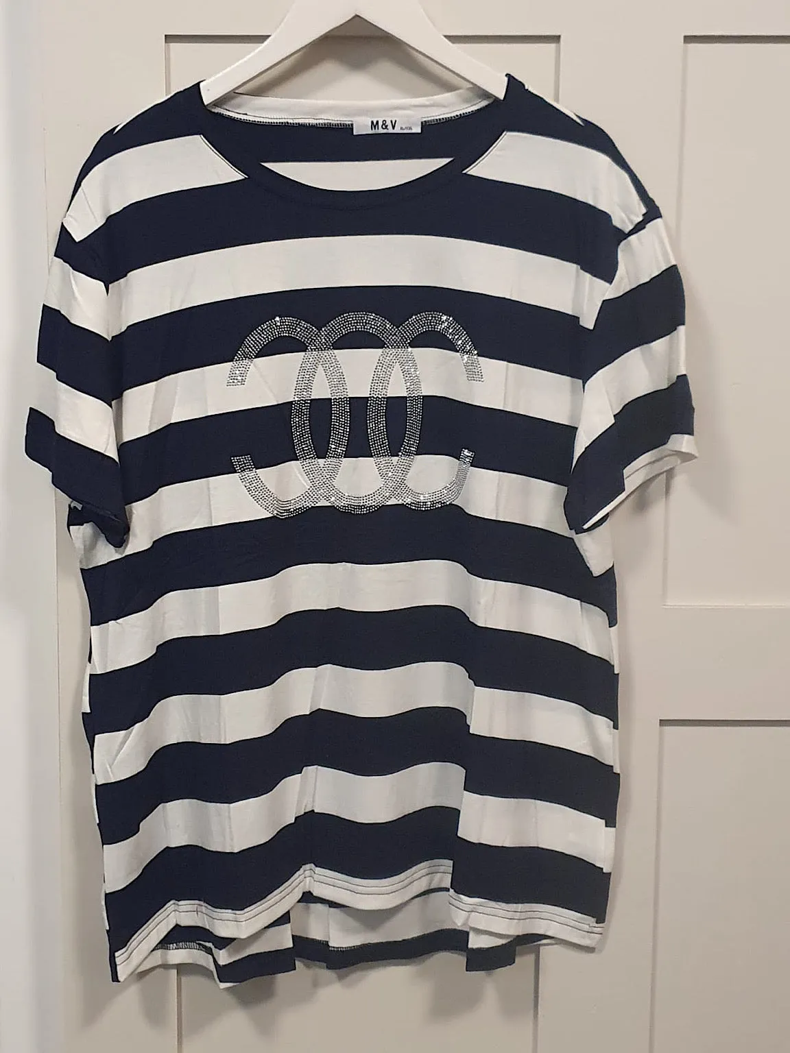 Stripe Diamante Tee Autumn