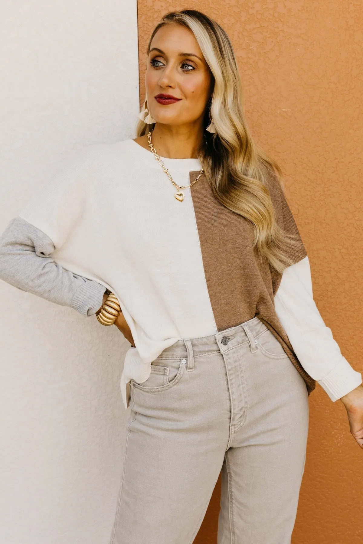 The Esme Relaxed Color Block Sweater