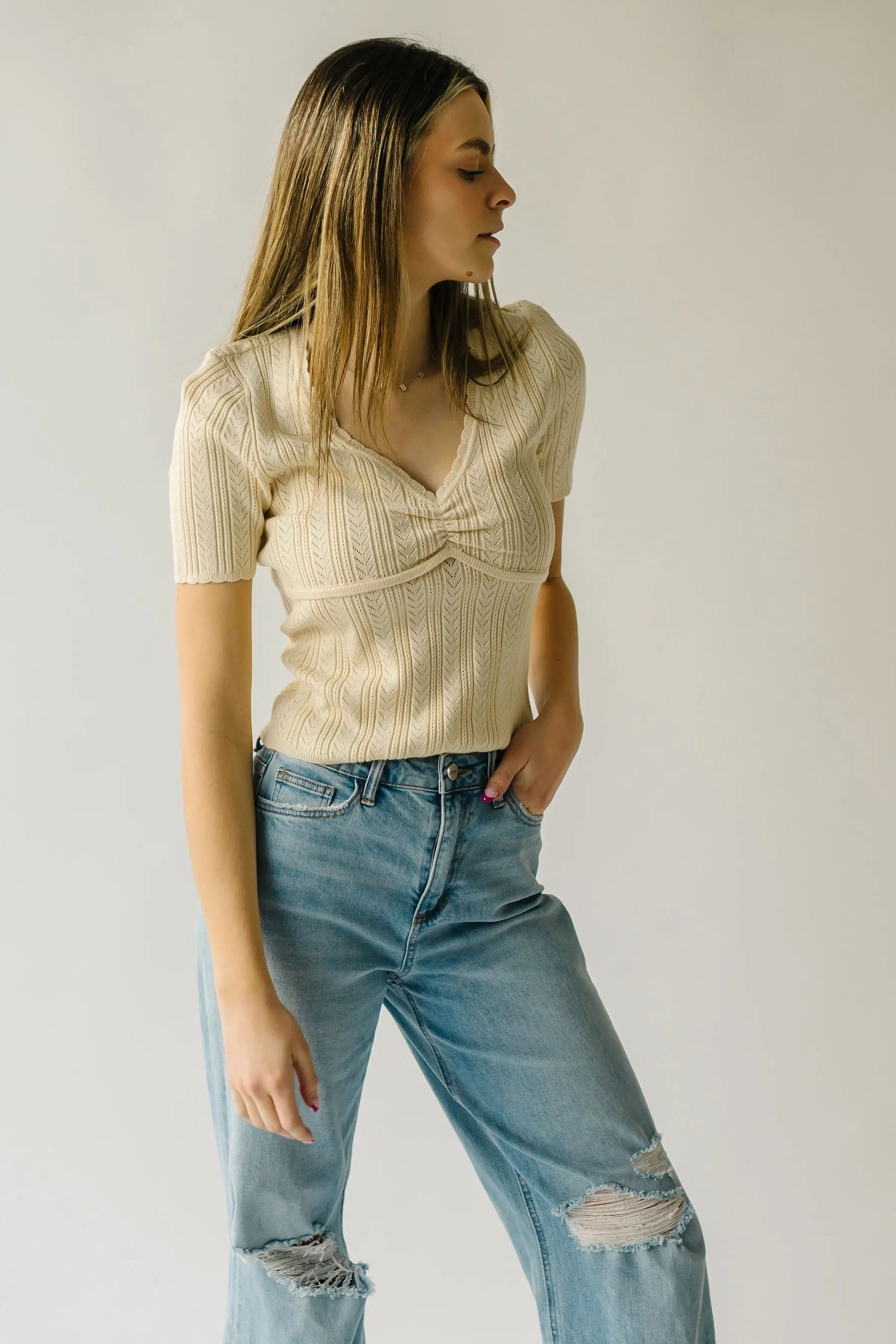 The Gladys Knit Top in Buttercream