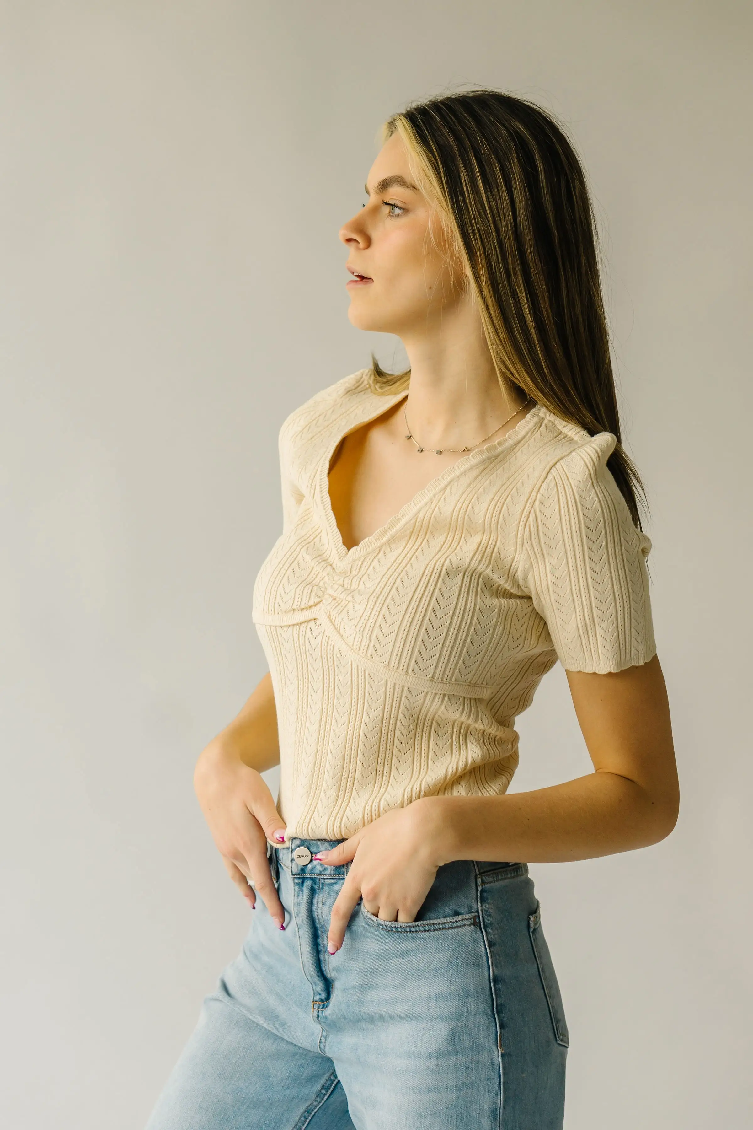 The Gladys Knit Top in Buttercream