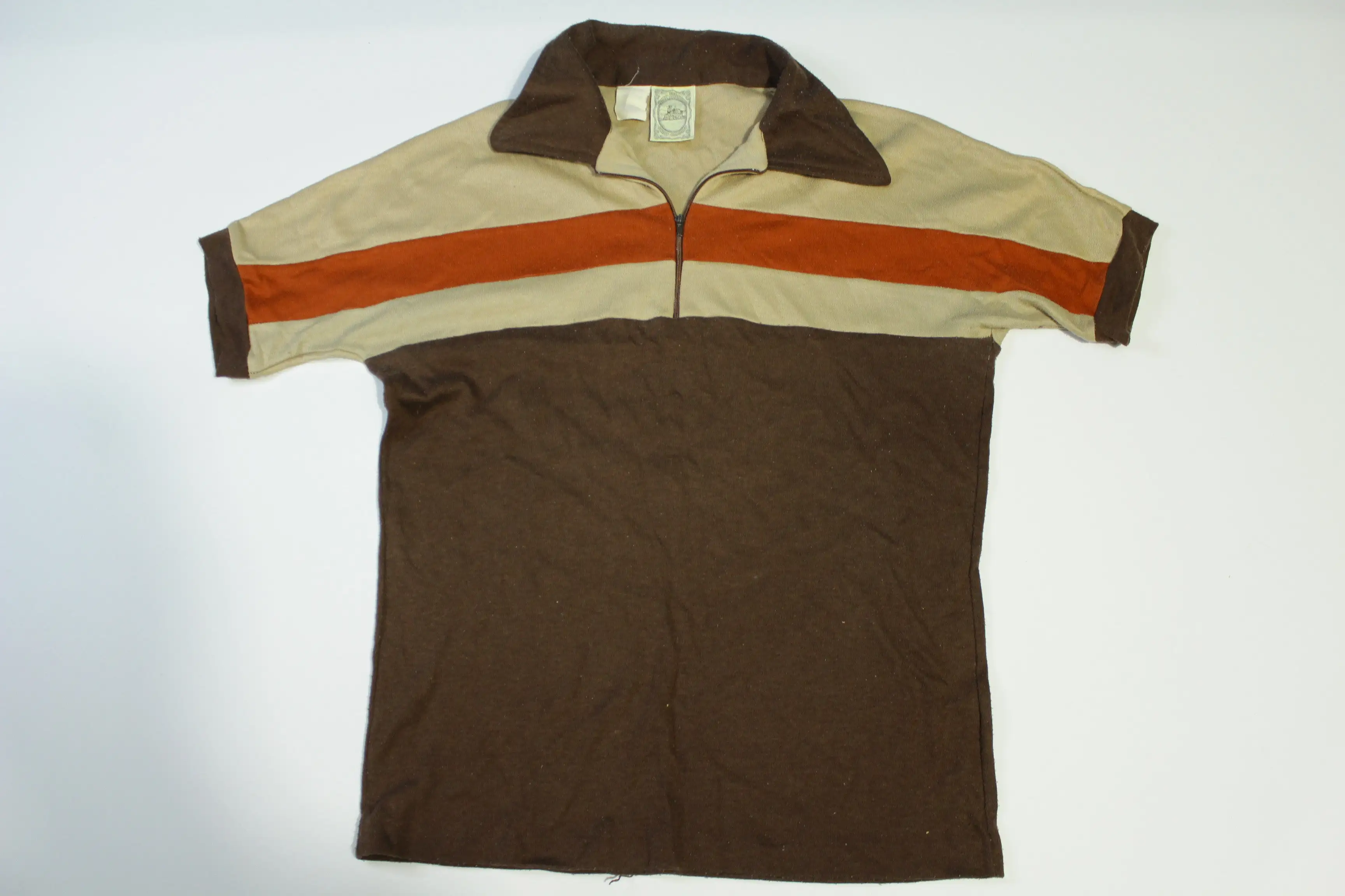 The Great American Shirt Company Vintage 80's Short Sleeve Quarter Zip Polo Shirt