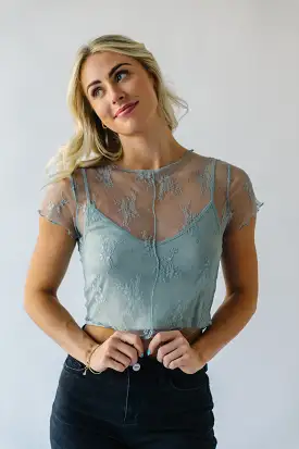 The Haswell Lace Detail Blouse in Blue