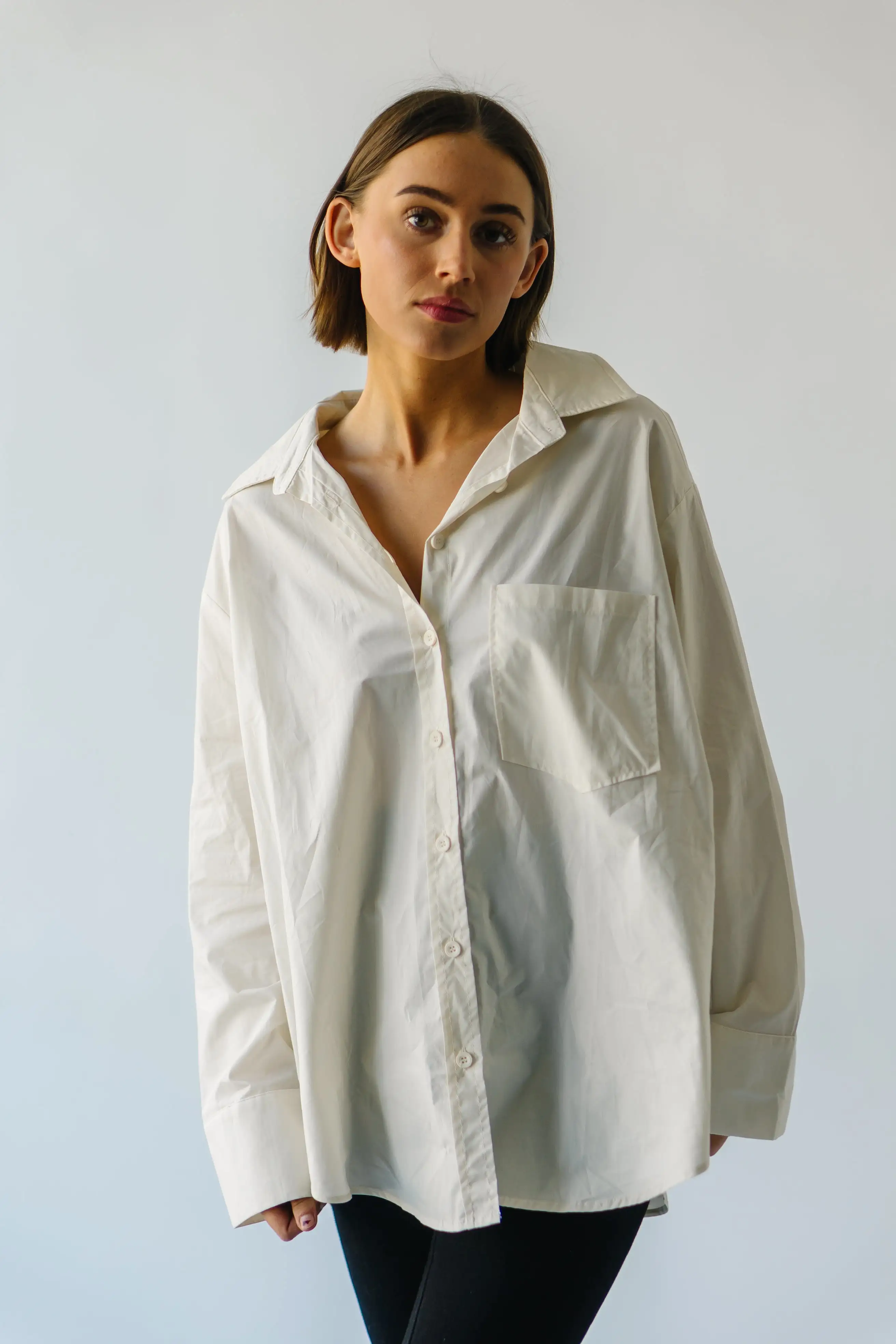 The Heathrow Button-up Blouse in Cream