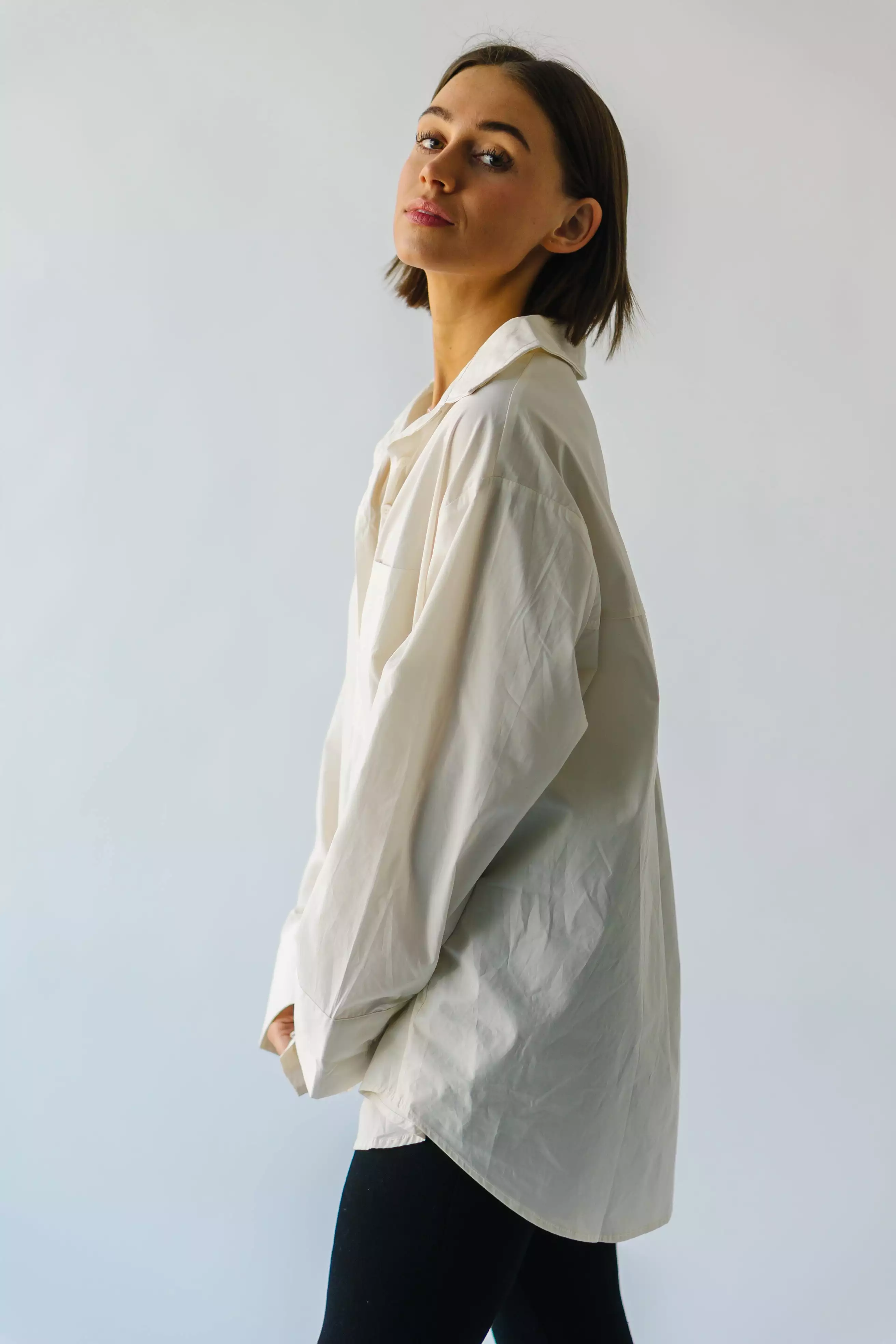 The Heathrow Button-up Blouse in Cream