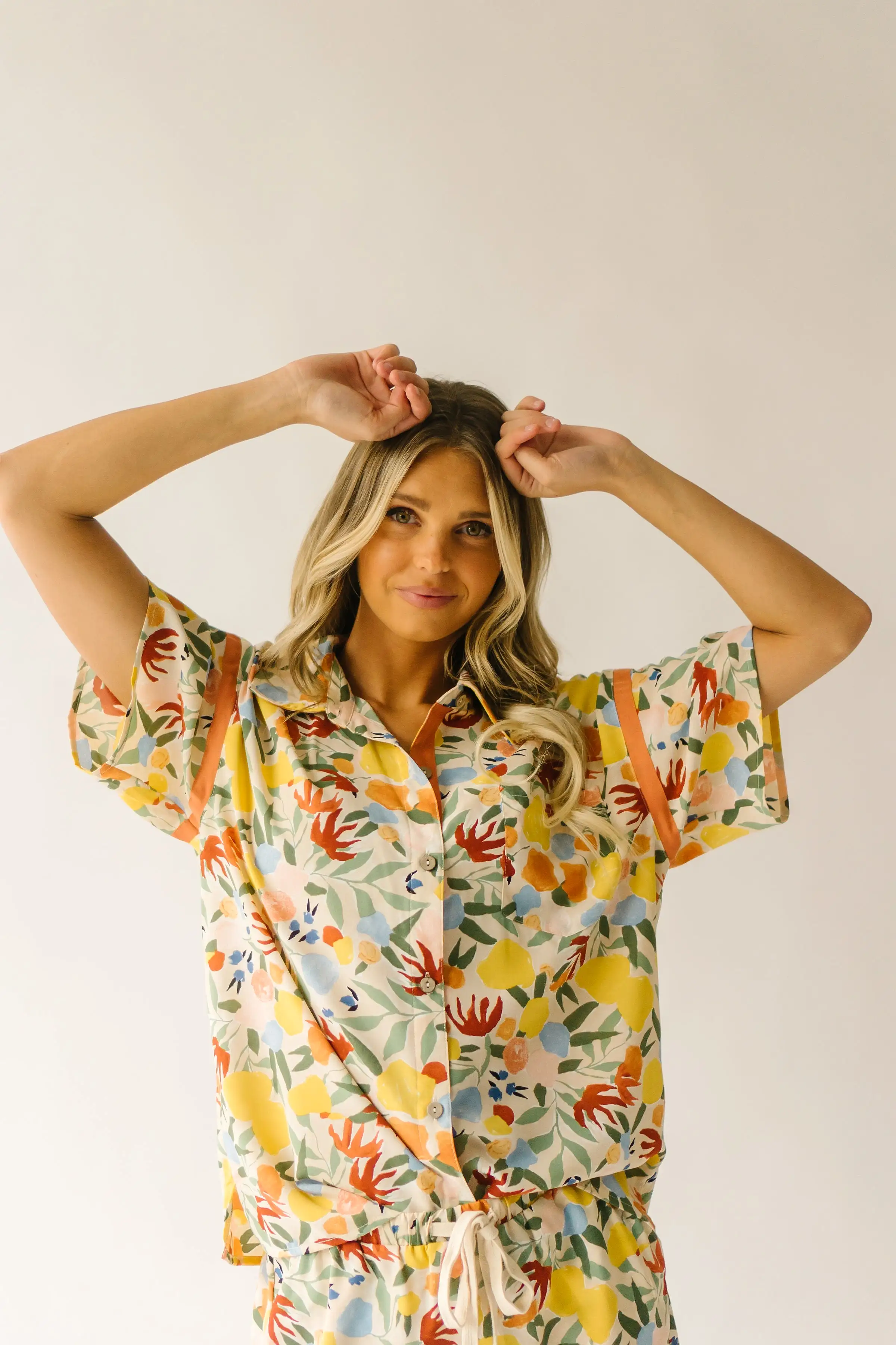 The Lively Button Up Blouse in Floral Multi