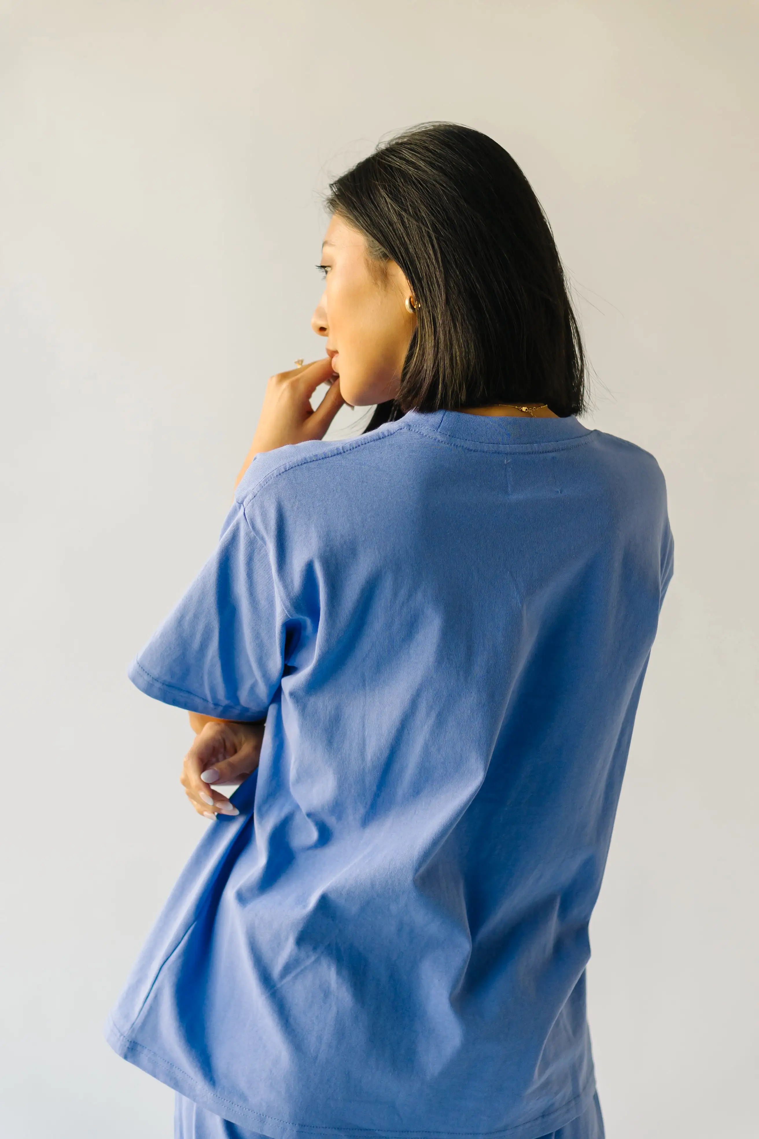 The Orlando Oversized Smile Blouse in Periwinkle