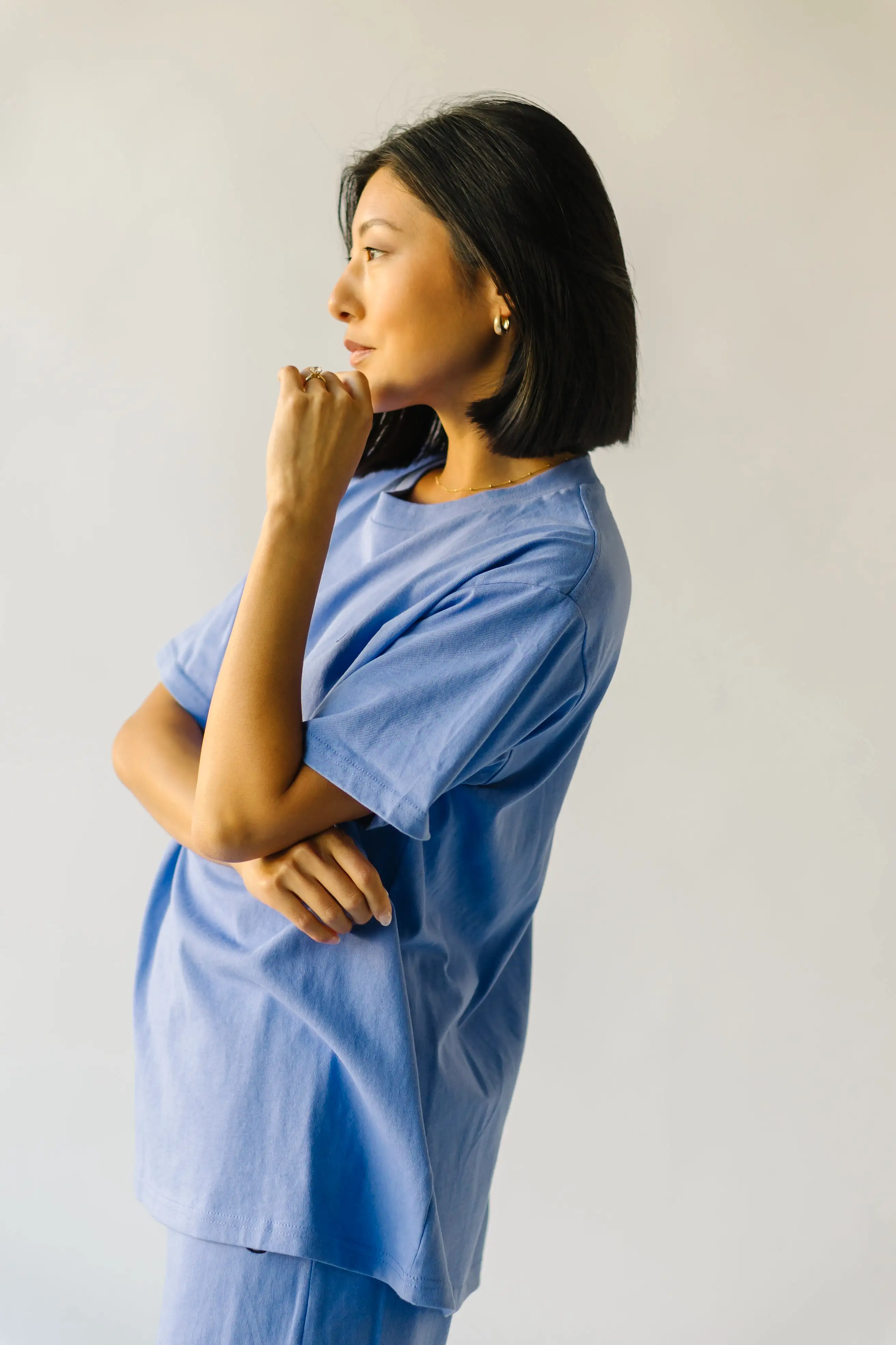 The Orlando Oversized Smile Blouse in Periwinkle