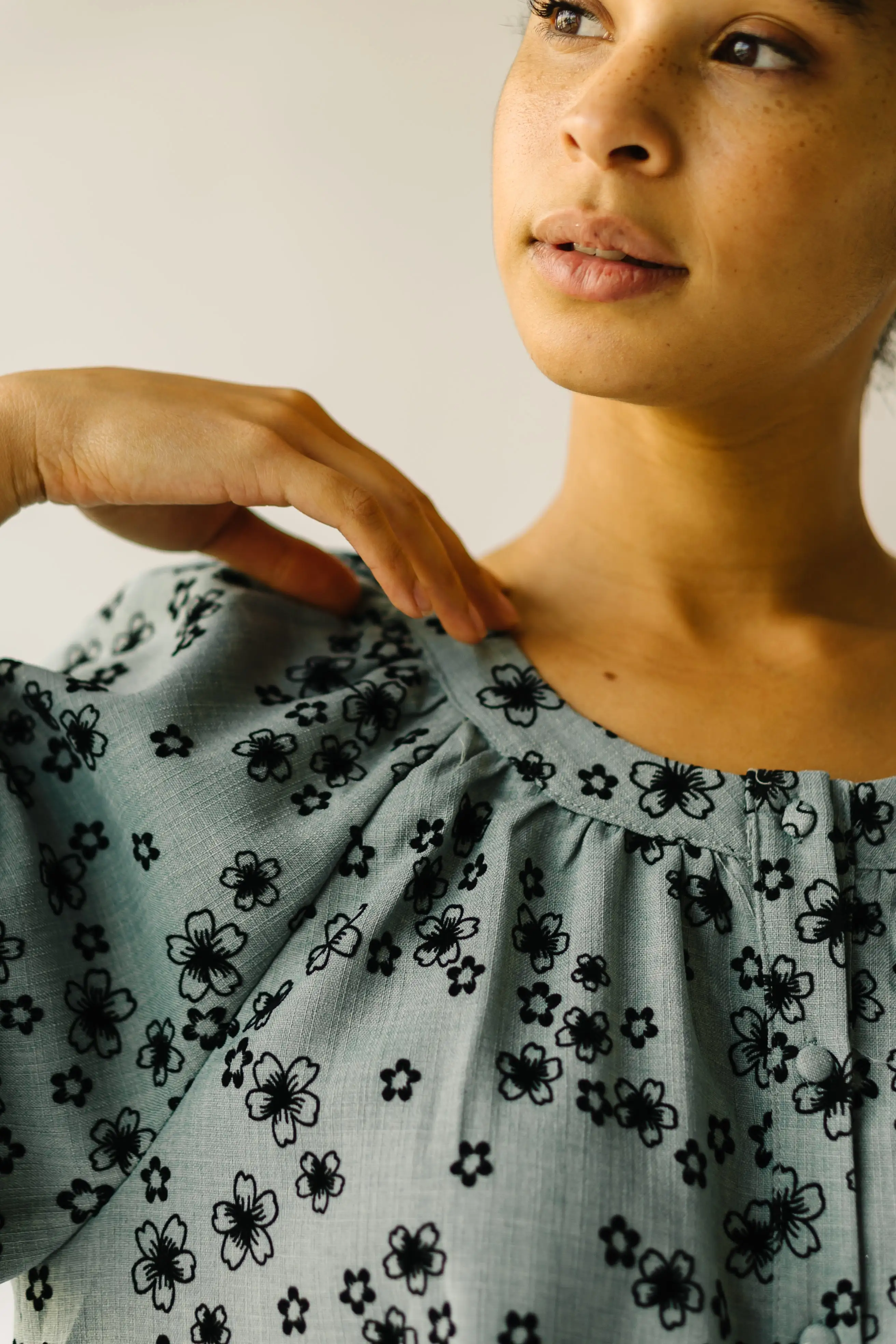 The Piester Floral Textured Blouse in Sage