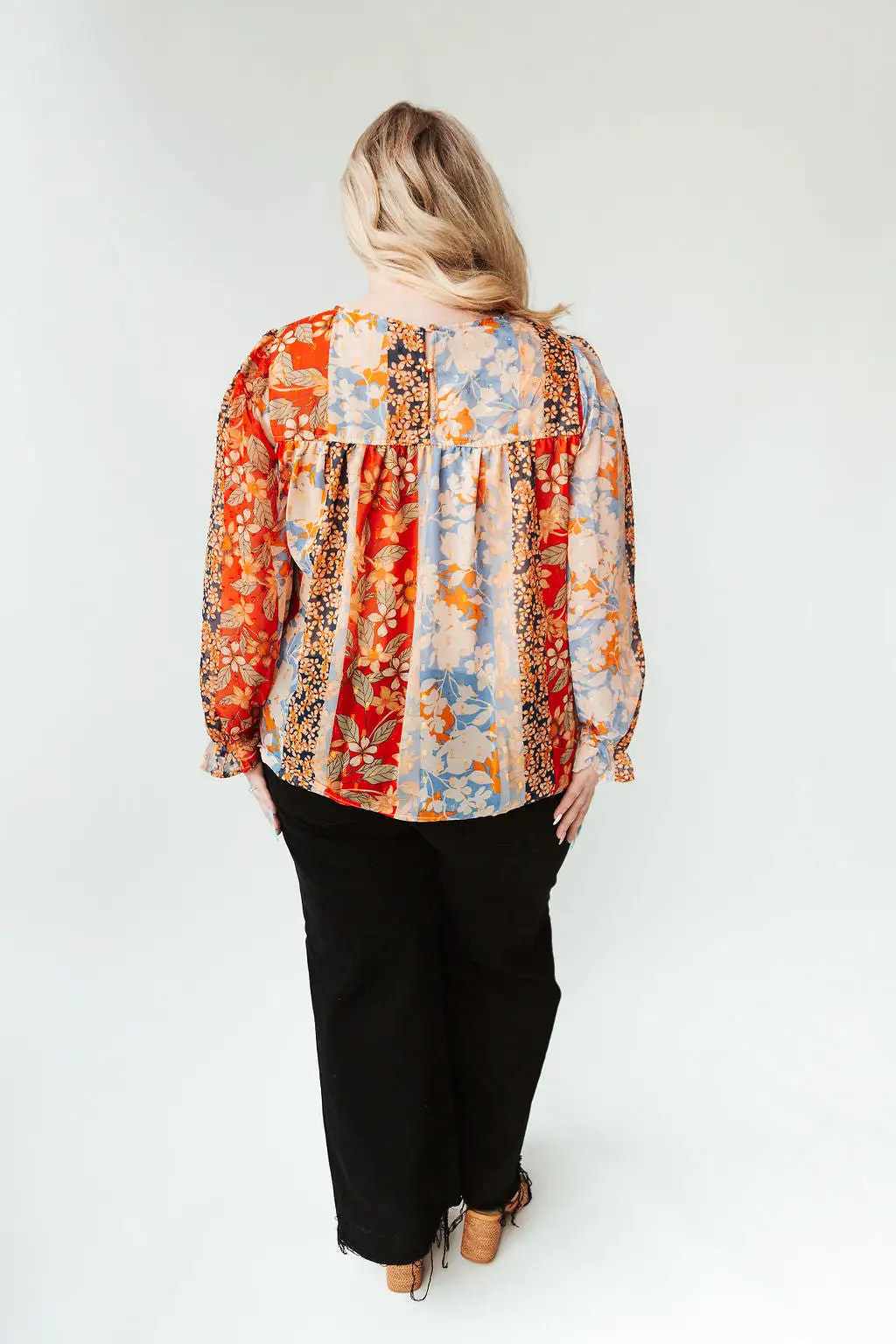 The Reginald Patterned Blouse in Cream