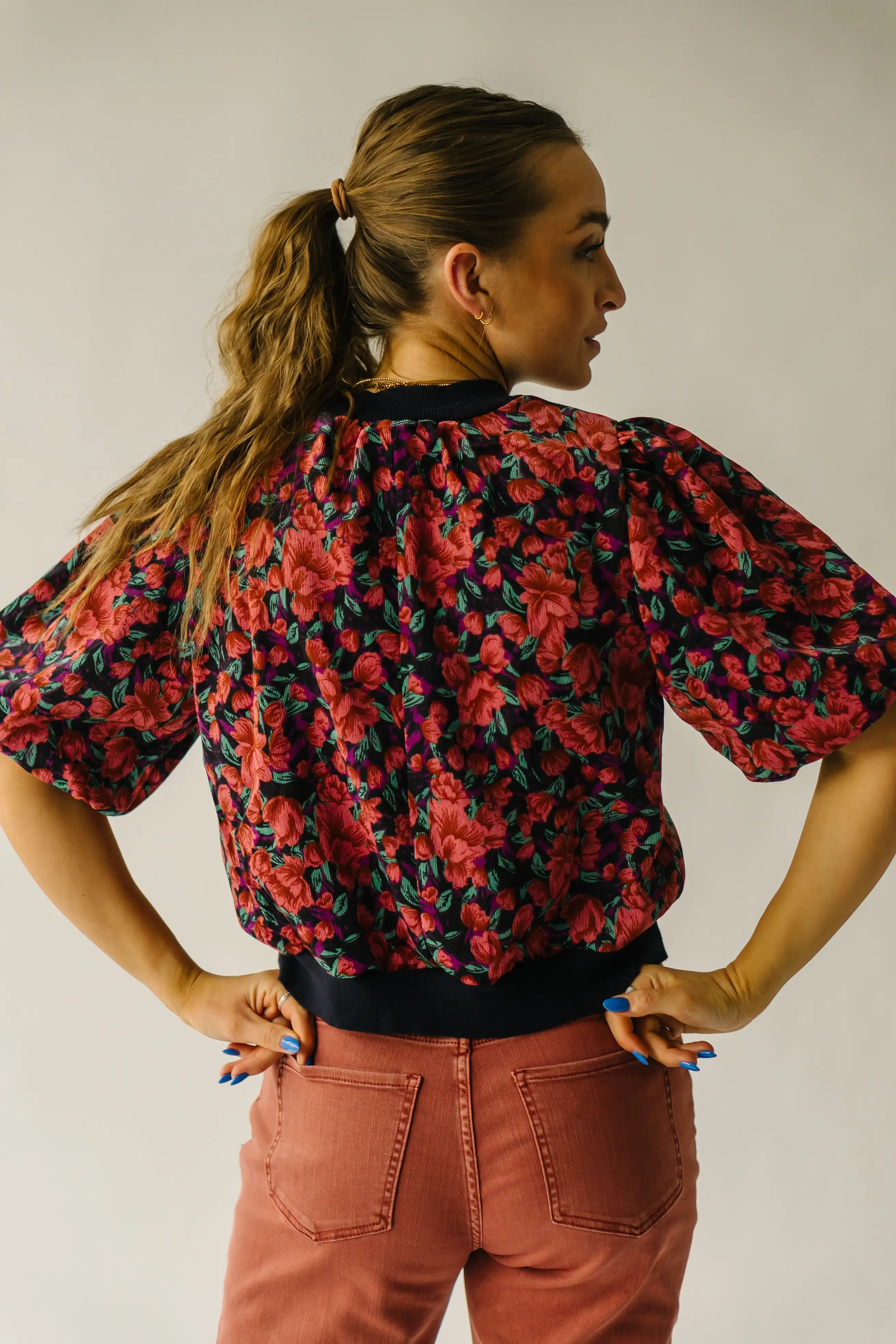 The Villaron Corduroy Patterned Blouse in Multi