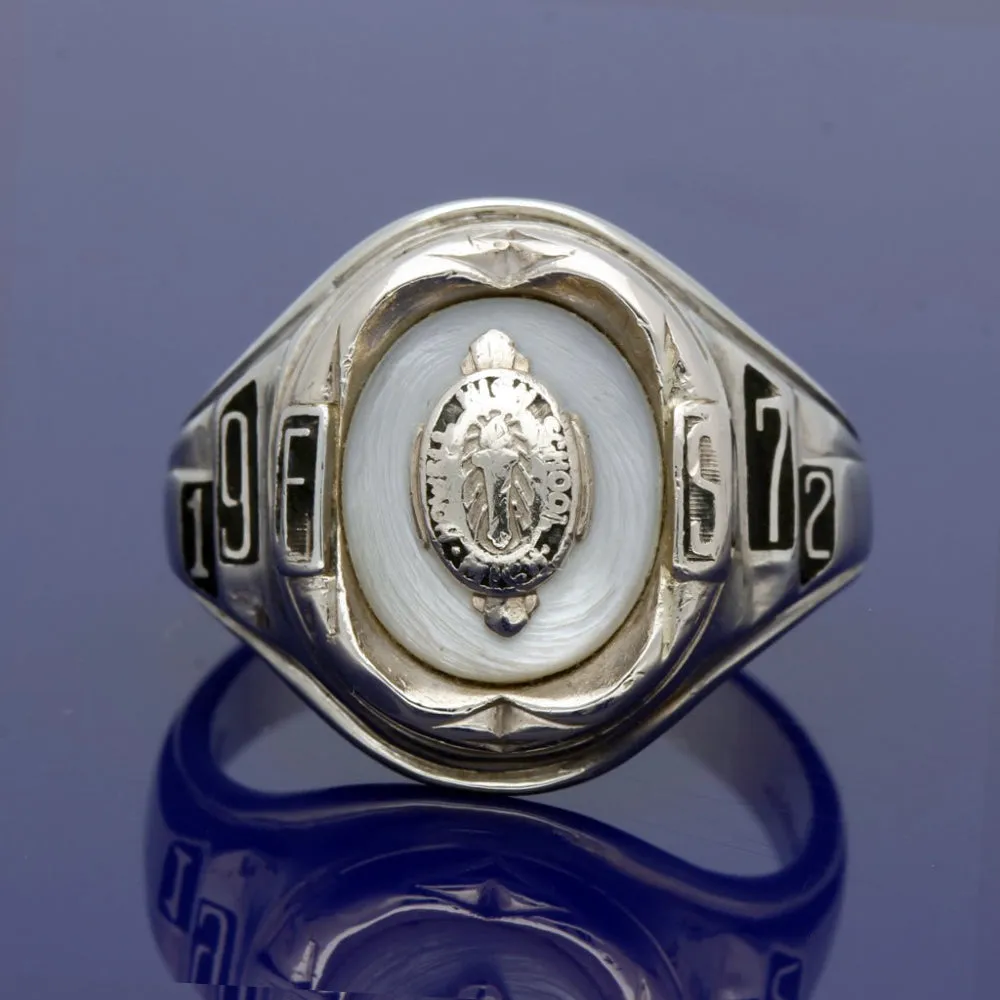 Vintage 10ct White Gold American Class Signet Ring