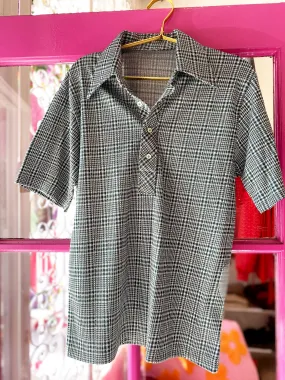 Vintage Plaid Button Down Top