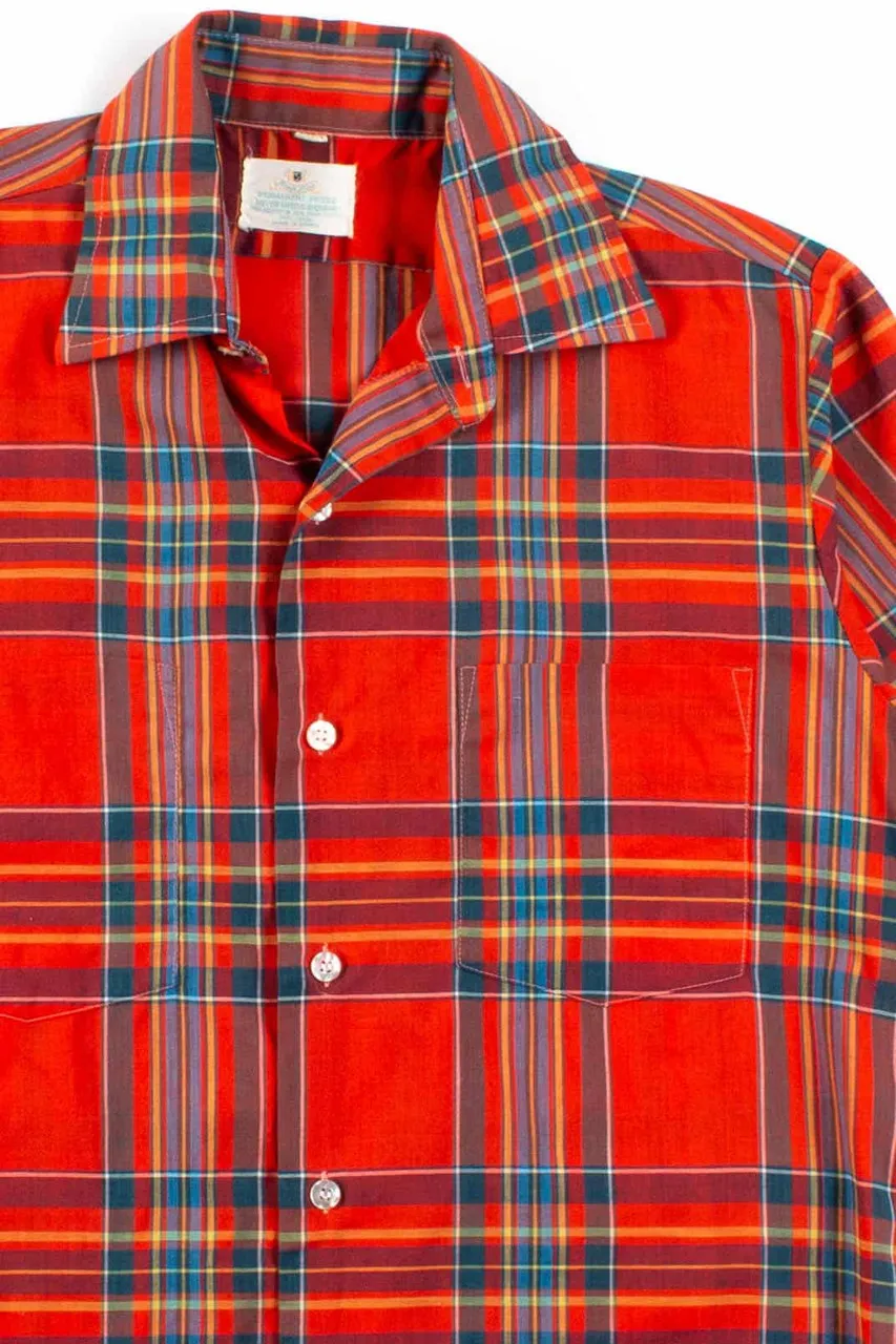 Vintage Red Plaid Button Up Shirt 2