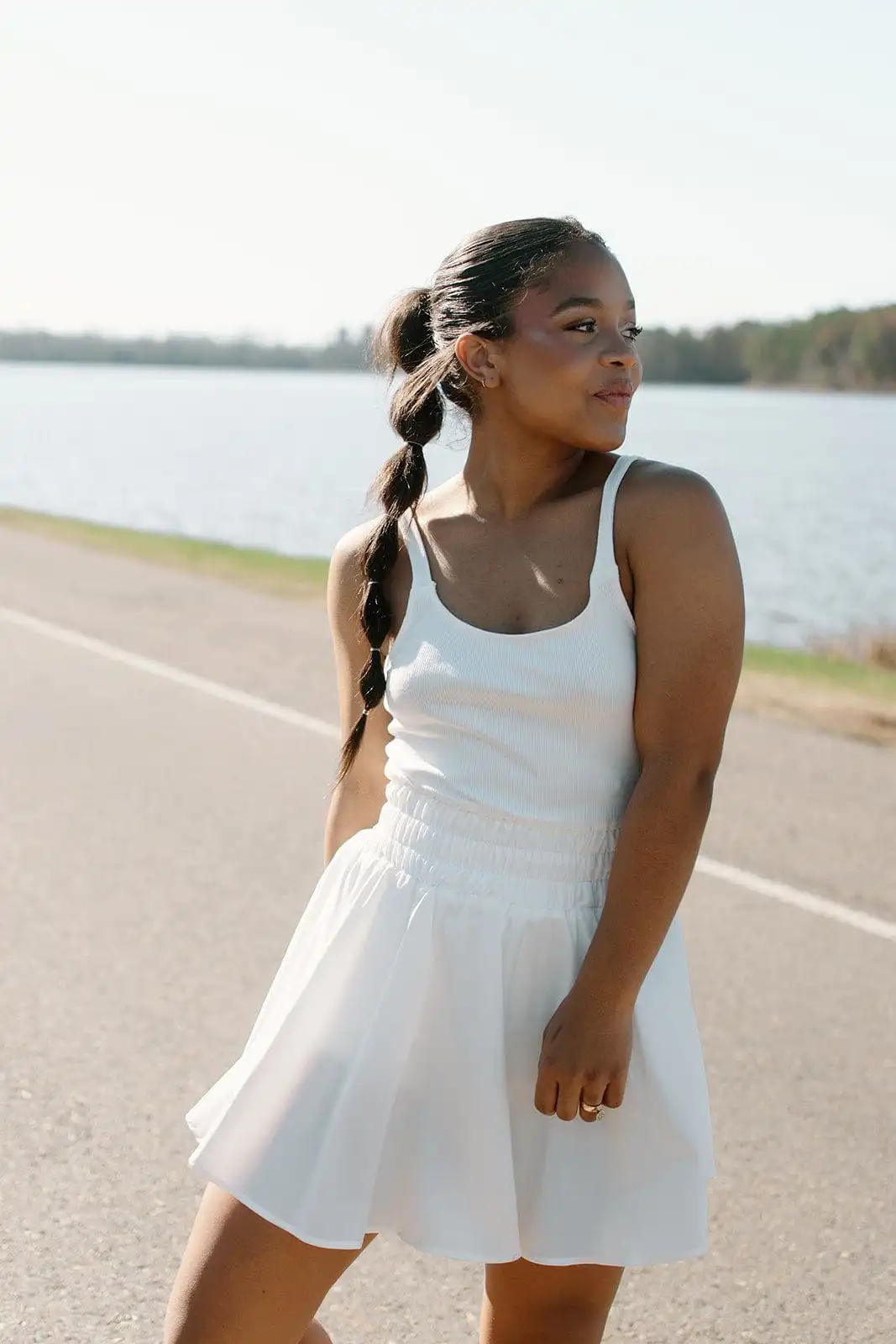 White Athletic Romper Dress