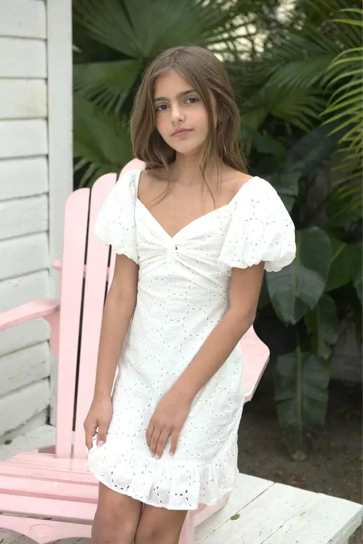 White Eyelet Phoebe Dress