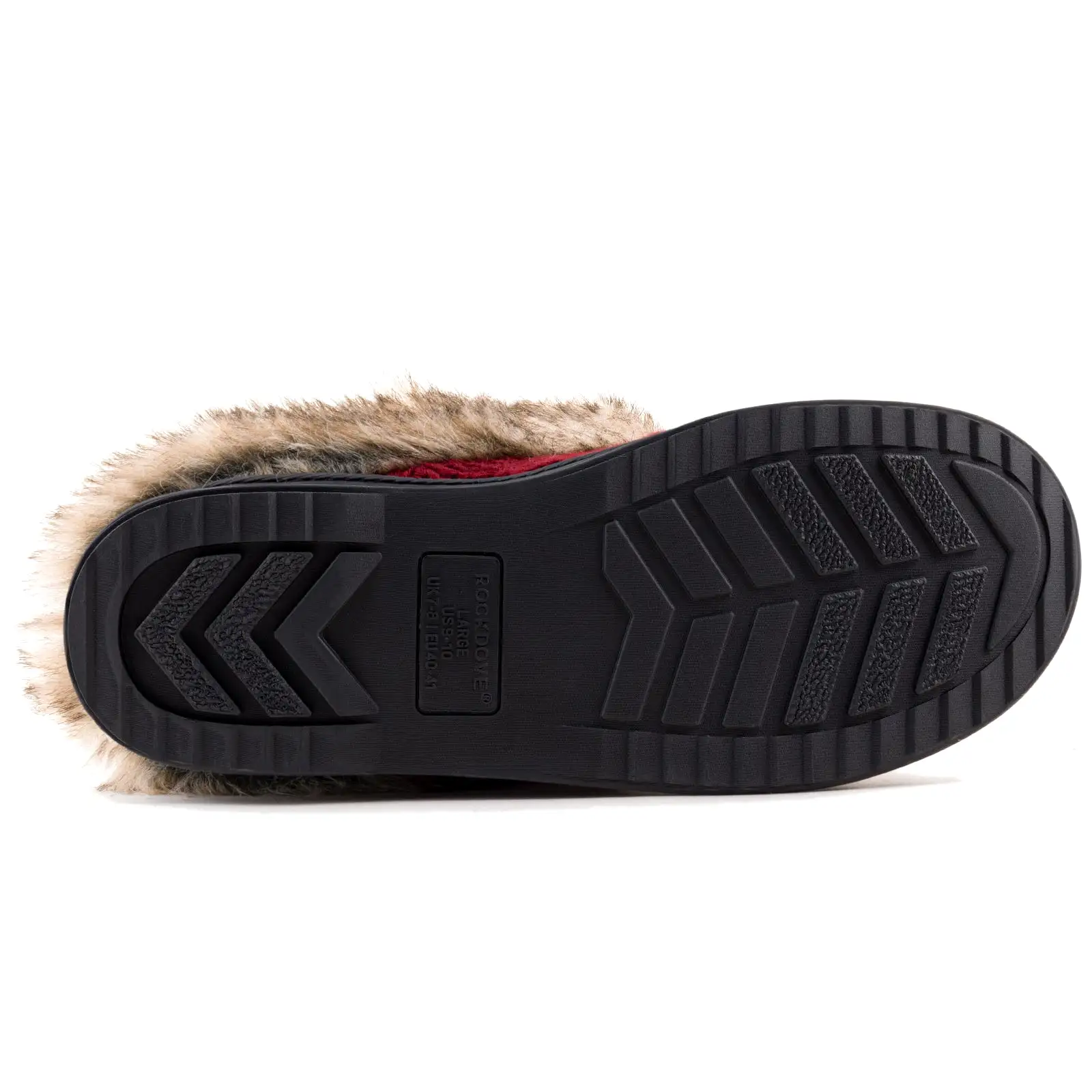 Women's Cable Knit Faux Fur Collar Slipper