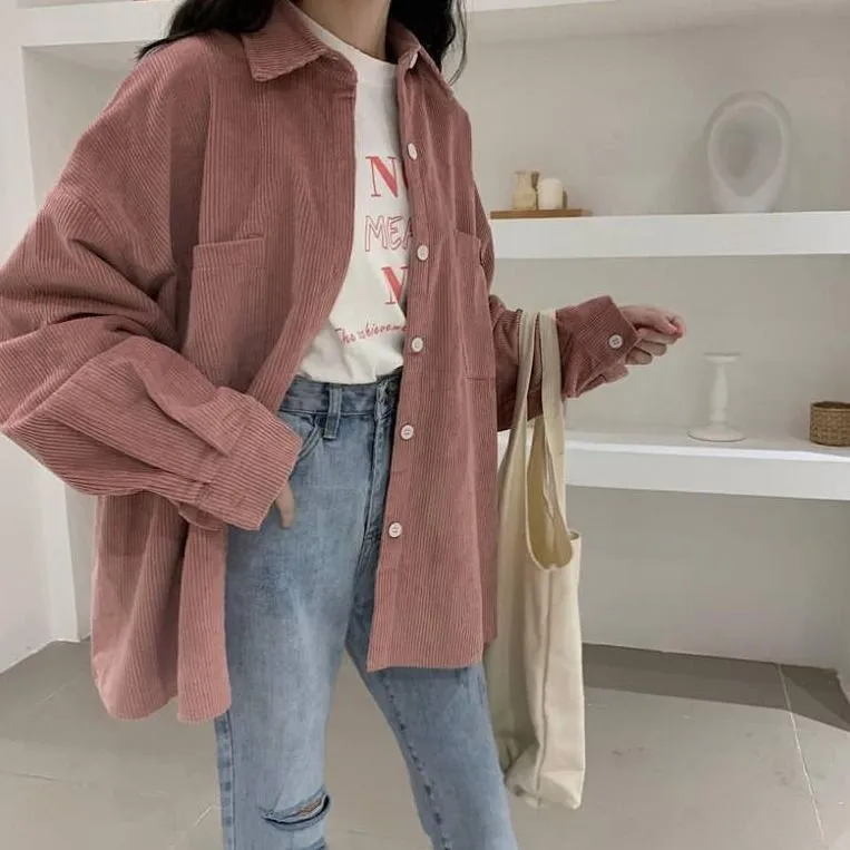 Women's corduroy shirt jacket