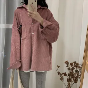 Women's corduroy shirt jacket