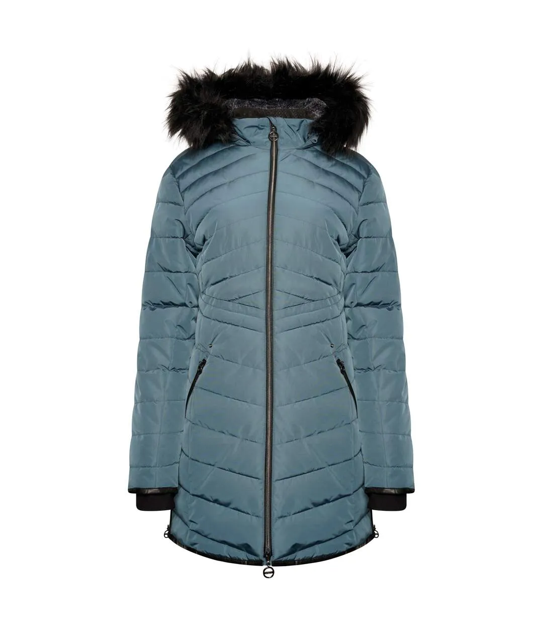 Womens/ladies striking iii long length padded jacket orion grey/orion Dare 2B