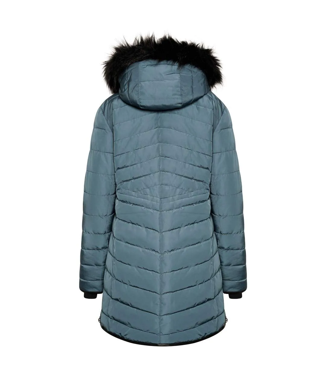 Womens/ladies striking iii long length padded jacket orion grey/orion Dare 2B