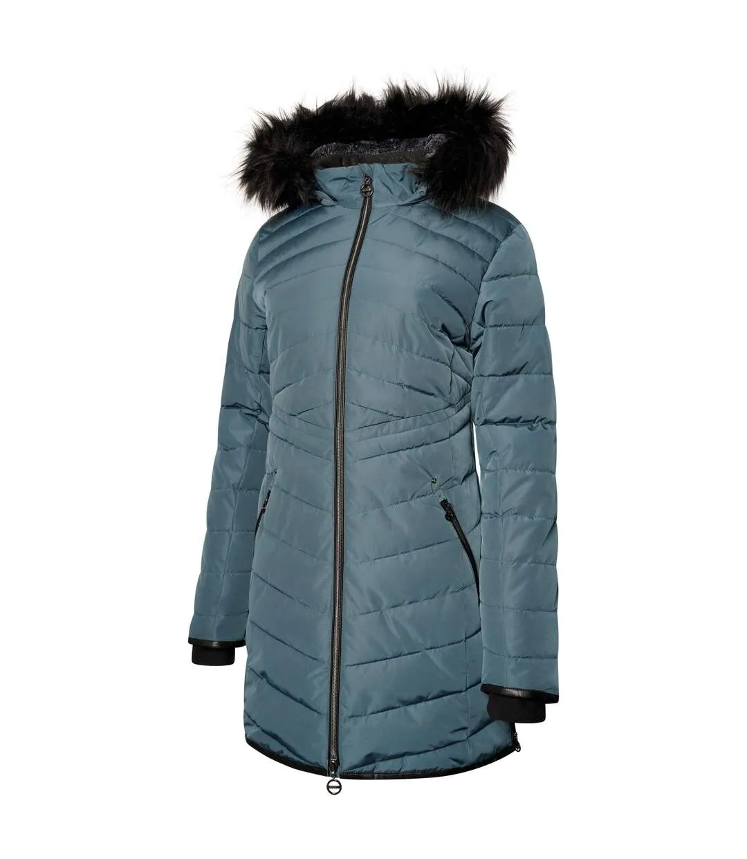 Womens/ladies striking iii long length padded jacket orion grey/orion Dare 2B