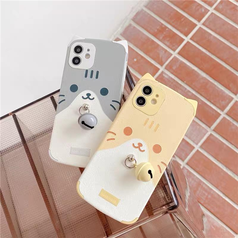 Yellow/Grey Bell Cute Cat iPhone Case AD210184